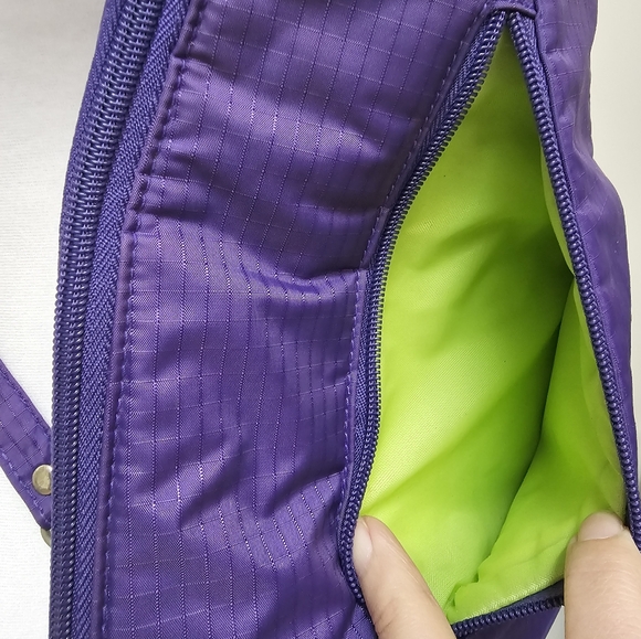 Baggallini Purple Convertible Multi Zip Sling Bag Backpack - Picture 5 of 12